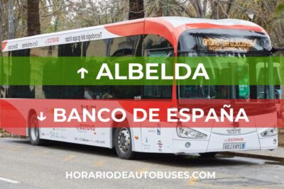 Horario de autobuses de Albelda a Banco de España