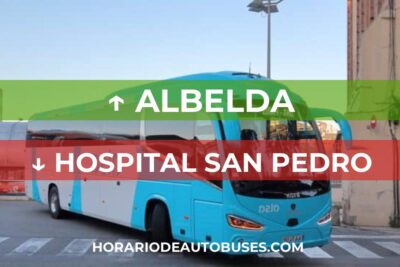 Horario de autobuses de Albelda a Hospital San Pedro