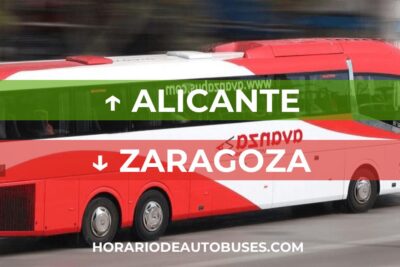 Horario de autobuses desde Alicante hasta Zaragoza