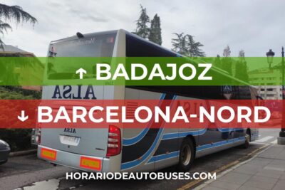 Horario de Autobuses Badajoz ⇒ Barcelona-Nord