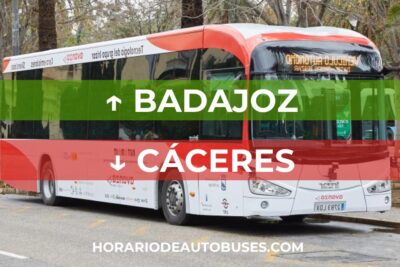 Horario de autobuses desde Badajoz hasta Cáceres