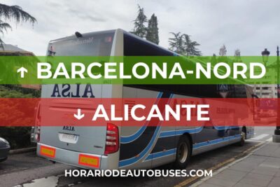 Horario de autobuses desde Barcelona-Nord hasta Alicante