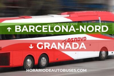 Horario de Autobuses Barcelona-Nord ⇒ Granada