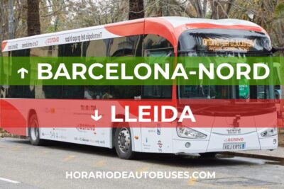 Horario de autobuses desde Barcelona-Nord hasta Lleida