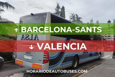 Horario de Autobuses Barcelona-Sants ⇒ Valencia