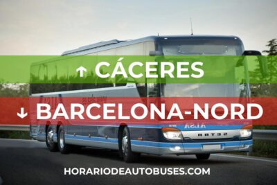 Horario de autobuses de Cáceres a Barcelona-Nord