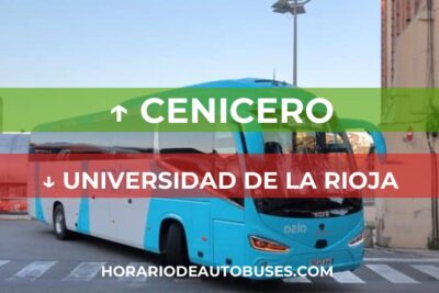 Horario de autobuses desde Cenicero hasta Universidad de La Rioja