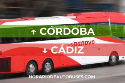 Córdoba - Cádiz: Horario de Autobús