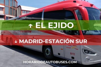 Horario de autobuses de El Ejido a Madrid-Estación Sur