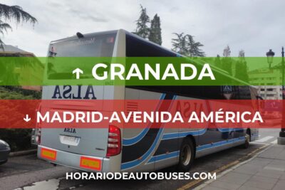 Horario de Autobuses Granada ⇒ Madrid-Avenida América
