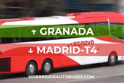 Horario de autobús Granada - Madrid-T4