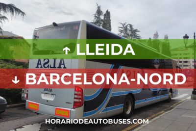 Horario de autobuses de Lleida a Barcelona-Nord