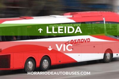 Horario de Autobuses: Lleida - Vic