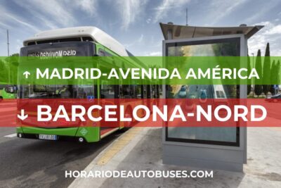 Horario de autobuses desde Madrid-Avenida América hasta Barcelona-Nord