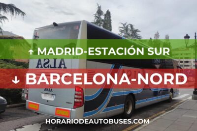 Horario de autobús Madrid-Estación Sur - Barcelona-Nord