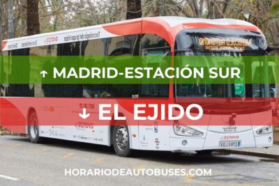 Horarios de Autobuses Madrid-Estación Sur - El Ejido