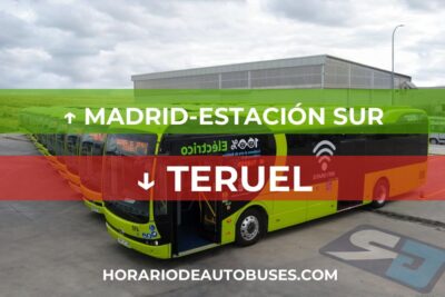Horario de Autobuses Madrid-Estación Sur ⇒ Teruel