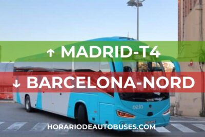 Horario de Autobuses: Madrid-T4 - Barcelona-Nord