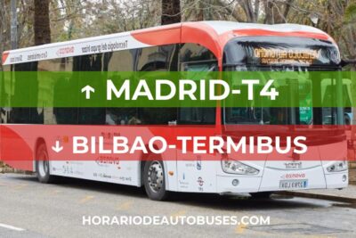 Horario de autobuses de Madrid-T4 a Bilbao-Termibus