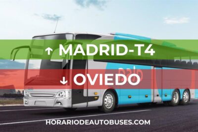 Horario de autobuses de Madrid-T4 a Oviedo