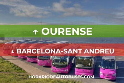 Horario de autobuses de Ourense a Barcelona-Sant Andreu