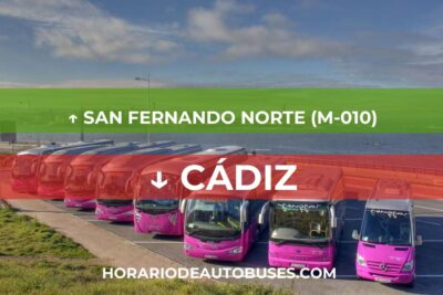 Horario de autobús San Fernando Norte (M-010) - Cádiz
