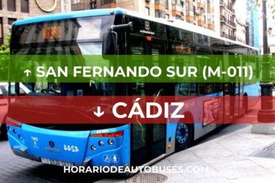 Horario de Autobuses San Fernando Sur (M-011) ⇒ Cádiz