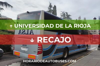 Horario de autobuses desde Universidad de La Rioja hasta Recajo