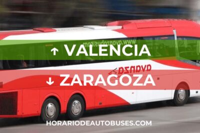 Horario de Autobuses Valencia ⇒ Zaragoza
