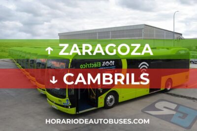 Zaragoza - Cambrils: Horario de autobuses